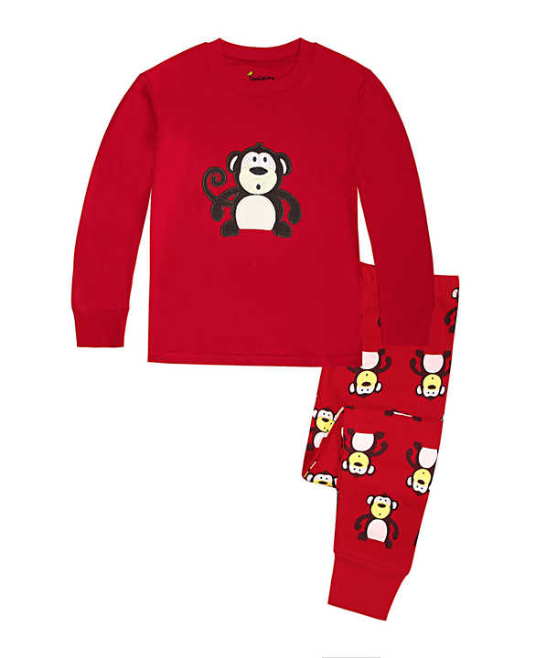 Girls' long-sleeved pajamas 