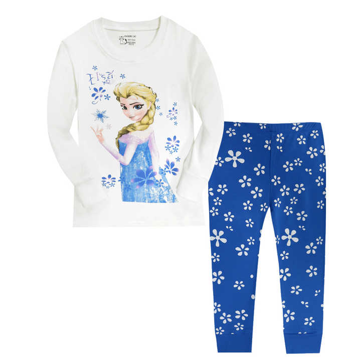 Girls' long-sleeved pajamas 
