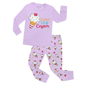 Girls' long-sleeved pajamas 