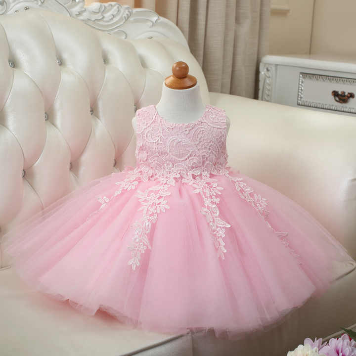 Ruffle Toddler Flower Girl Frocks - White Tulle Party Dress