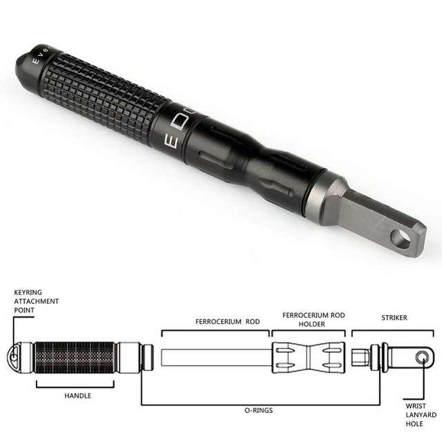 Outdoor Camping EDC Water Rescue Tools Stone Ignition 