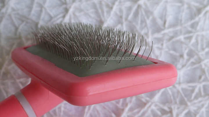 Pink Plastic Handle Pet Dog Cat Animal Cleaning Brush 