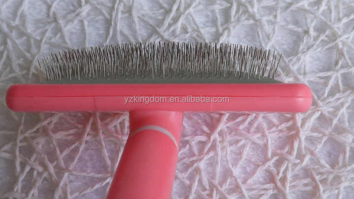Pink Plastic Handle Pet Dog Cat Animal Cleaning Brush 