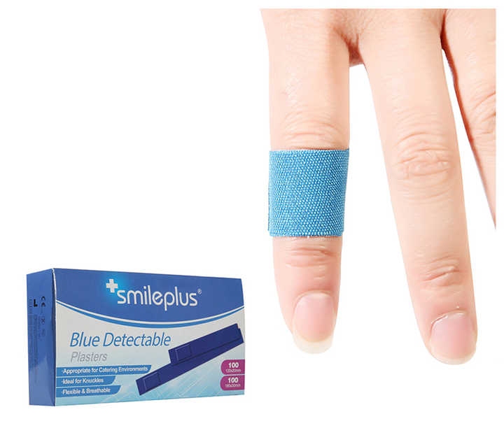 HY6318 الأزرق كشف الإصبع مطاطا النسيج الجص HY6318 Blue Finger Detection Elastic Fabric Plaster