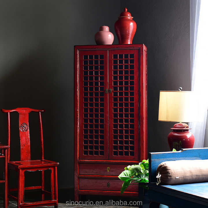 خزانة باب شبكية عتيقة ,antique mesh door cabinet