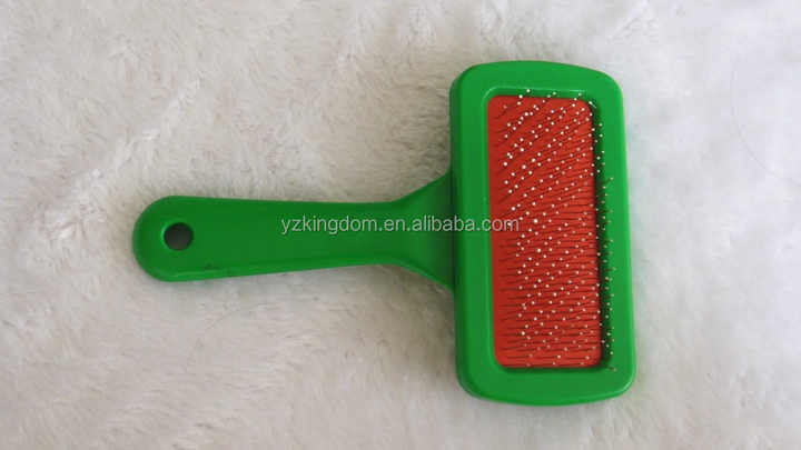 Hot Sale Pet Supplies Green and Red Pet Cat Dog Puppy Dog Hair Fur Coat Grooming Brush 