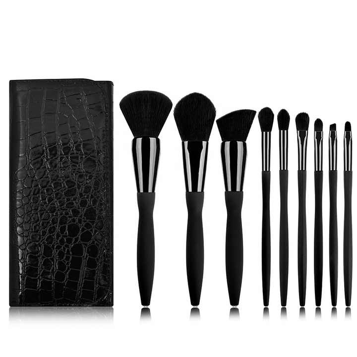 Hair Brochas De Maquillaje Makeup Brush مجموعة فرش مكياج نباتية من 9 قطع،