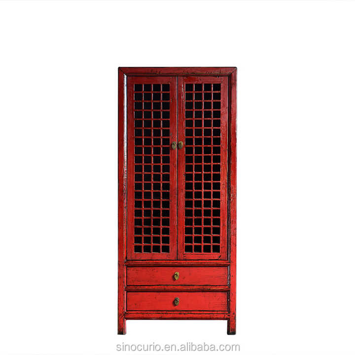 خزانة باب شبكية عتيقة ,antique mesh door cabinet