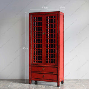 خزانة باب شبكية عتيقة ,antique mesh door cabinet