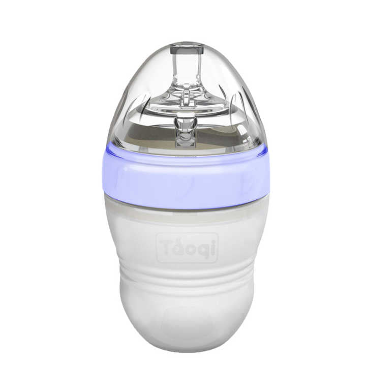 Anti-flatulence silicone feeding bottle
