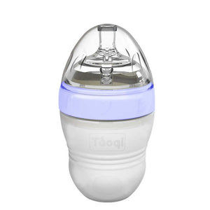 Anti-flatulence silicone feeding bottle