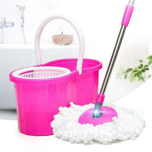 High Quality Easy Cleaning 360 Degree Magic Rotation Floor Mop and Cleaning Set with Bucket and Balls with Large Wheels and Stainless Steel Wand Tool 