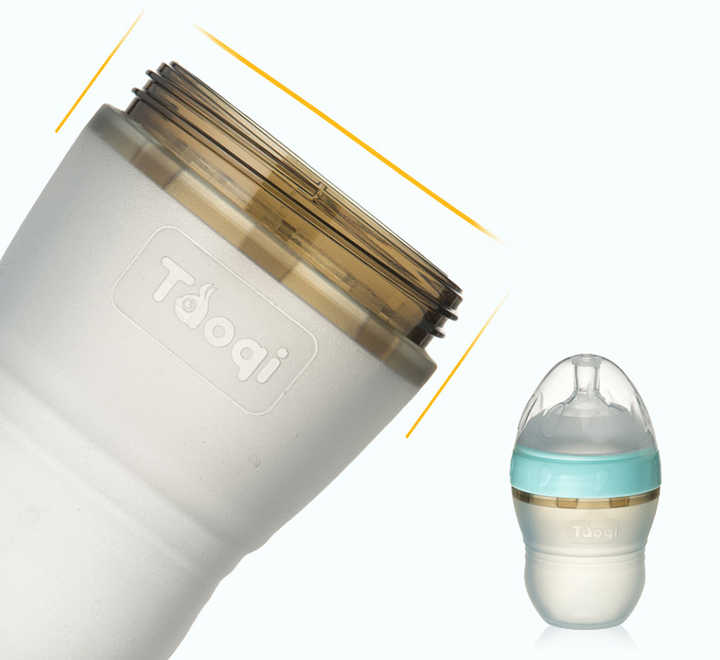 Anti-flatulence silicone feeding bottle