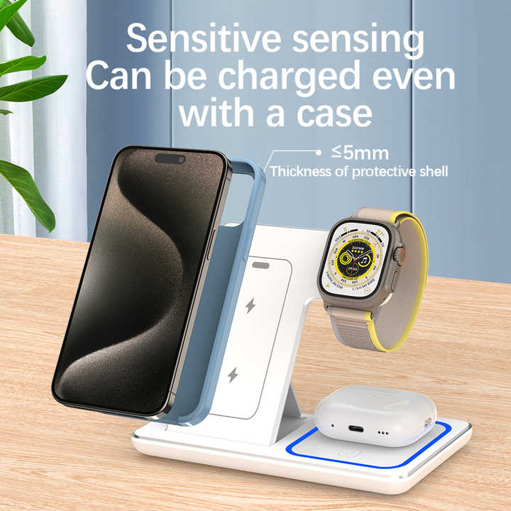 Portable 3 in 1 Fast Multifunctional 15W Phone Charger. 