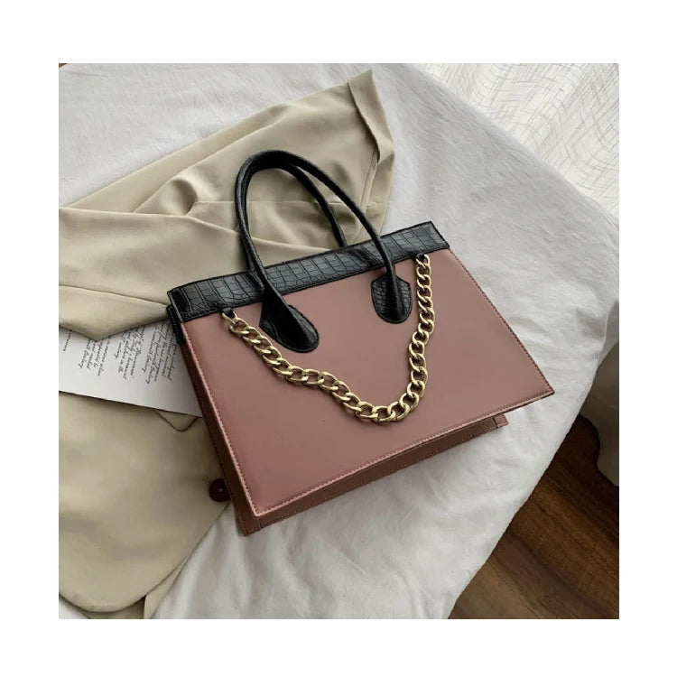 حقائب يد نسائية أنيقة من جلد البولي يوريثان بتصميم جلد التمساح