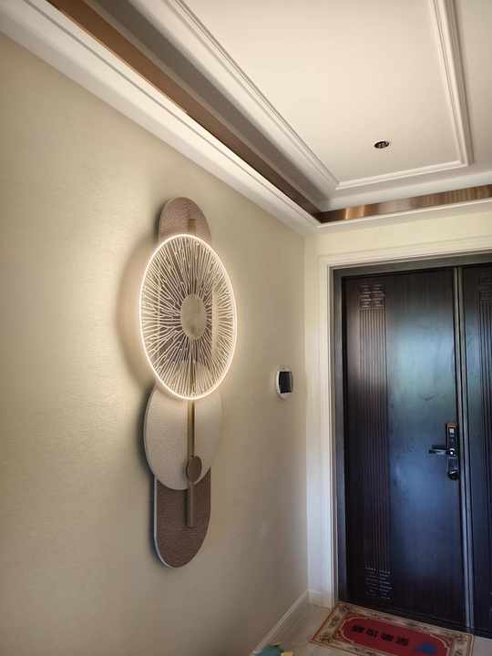 3D Metal LED Light Panel, Luxury Gold Still Life Mural, 