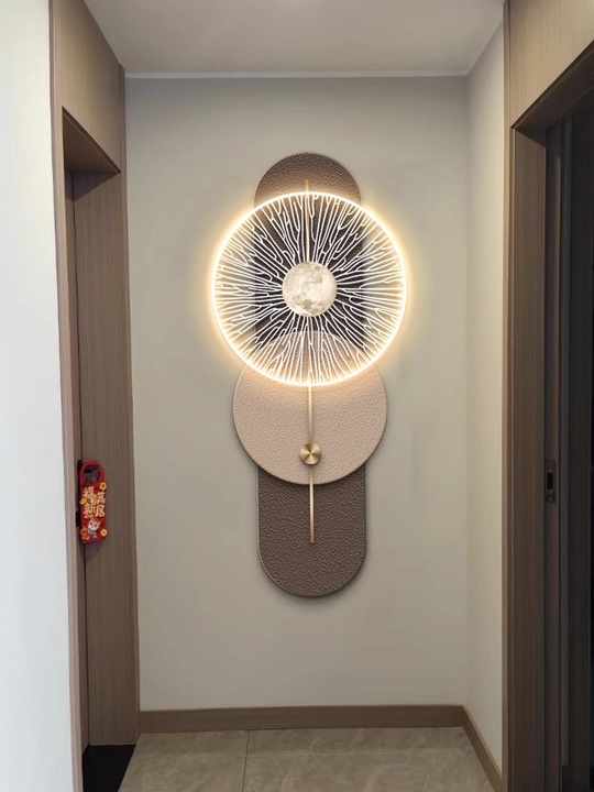 3D Metal LED Light Panel, Luxury Gold Still Life Mural, 
