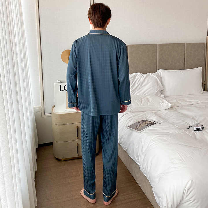 Men's Long Sleeve Sleepwear for Spring and Autumn 