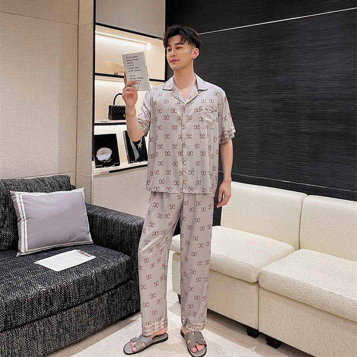 Men's Summer Silk Sleepwear Set 