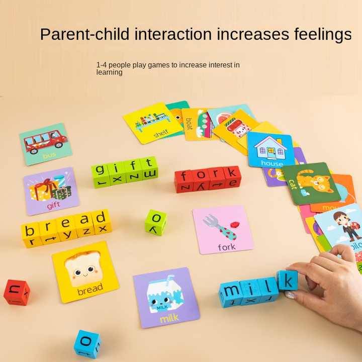 Wooden Letter Building Blocks Spelling Games Letters. 