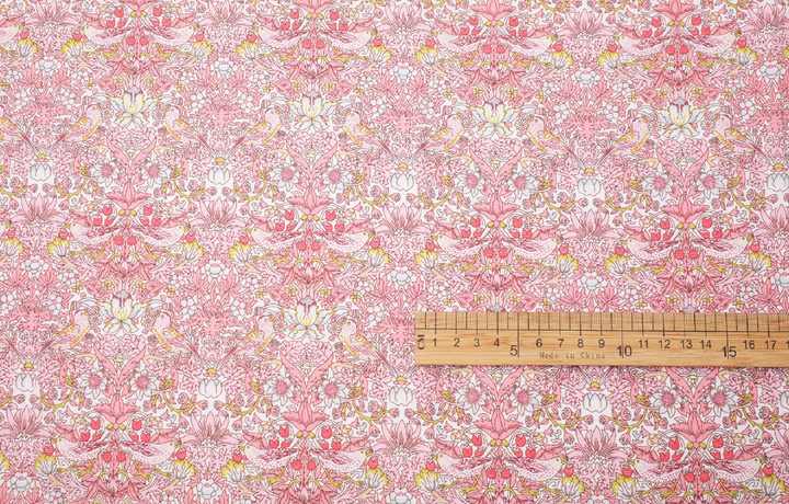 Strawberry Thief Liberty Cotton Fabric Liberty London Baby Strawberry Pink 