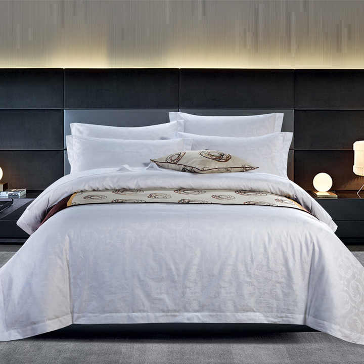 Factory Direct High Quality Pure White Soft Hotel Bed Sheet Set 