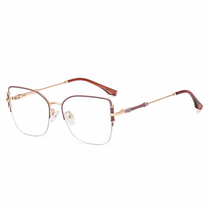 Design Women's Metal Half Frame Net-Women's Eyeglasses Frame 