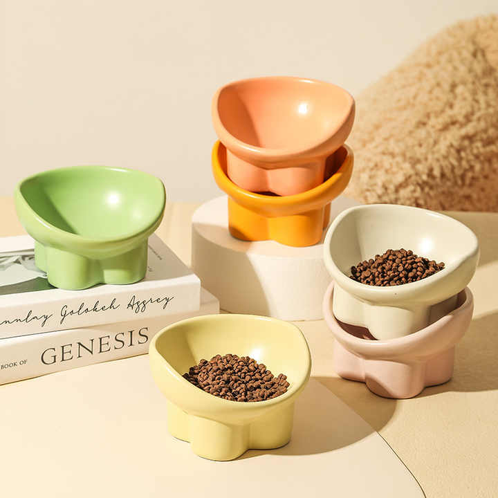 Extra Wide Ceramic Cat Food and Water Dishes with Extra Height - Bowls &amp; Feeders 