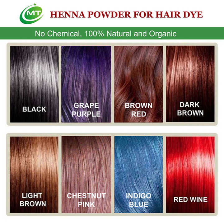 Dye Raw Material 100% Pure Natural Hair &amp; Eyebrow Colors. 
