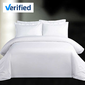 Luxury Hotel White 100% Cotton Bed Linen Bed Sheet Set 