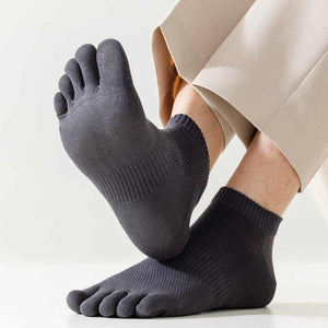 Women's 5 Toe Bamboo Cotton Socks Custom Japanese Breathable Five Toe Ankle Socks Comfortable Black Five 