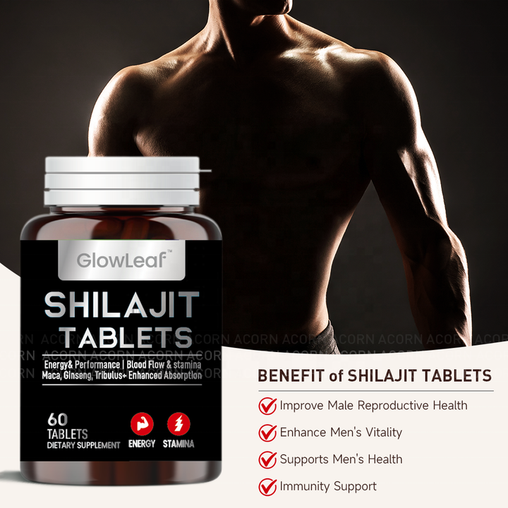 Glowaf Shilajit Naturel دعم الصحة الإنجابية للذكور تعزيز الرغبة الجنسية للرجال مكملات أقراص Ultra ShilajitGlowaf Shilajit Naturel Male Reproductive Health Support Men's Libido Enhancer Supplements Ultra Shilajit Tablets