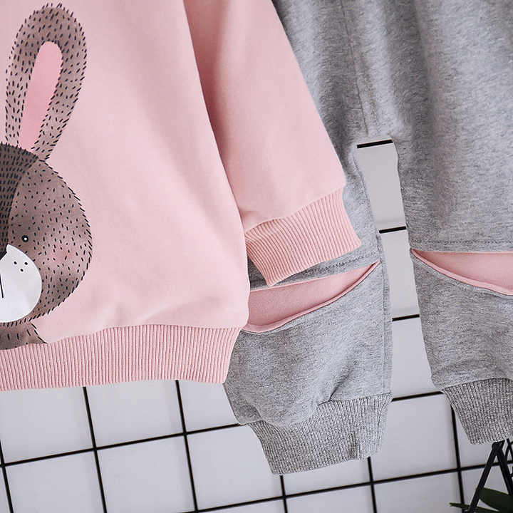 New Design Spring Autumn Girls Long Sleeve 2 Piece Outfits 