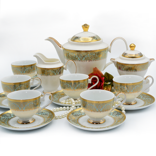 Set Luxury Style Bone China Tea Cup Set - High Quality Carossa Tea Set 