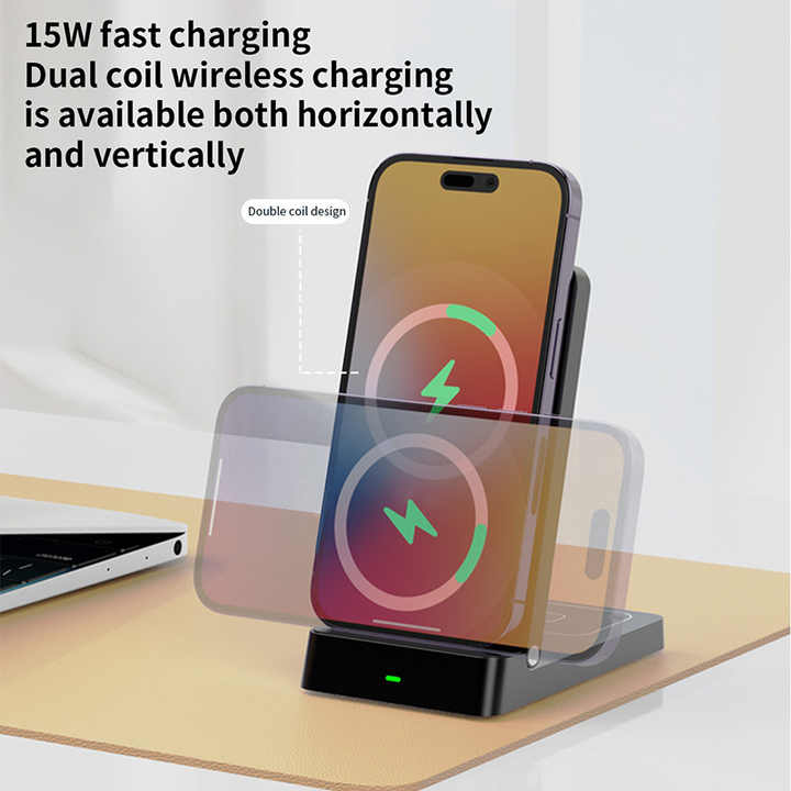 Foldable wireless smartphone charger for mobile phone. 