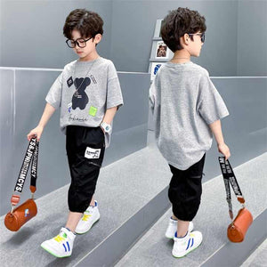 Latest design children boutique sportswear suit kids clothes baby boy summer clothes 2 pieces 
