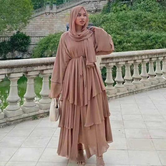 عباية ملونه شيفون سادة مفتوحة