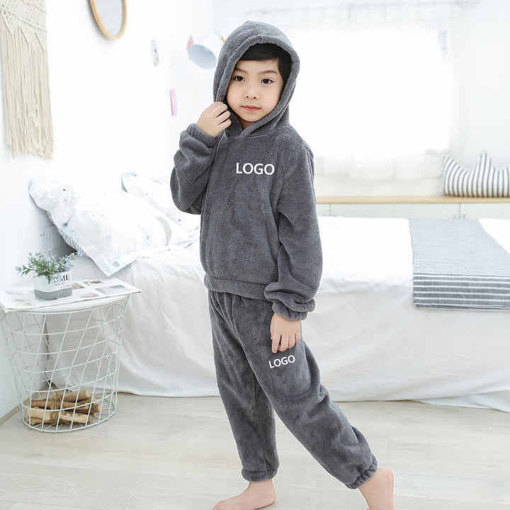 Children's long-sleeved velvet pajamas 