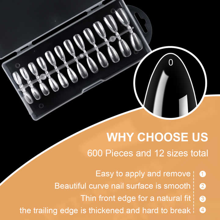 transparent artificial nails 