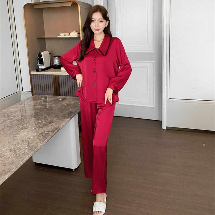 Women's long-sleeved pajamas 