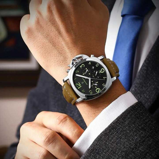 POEDAGAR Luxury Men's Quartz Waterproof Watch 