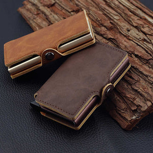 Wallet Cover Case PU Leather Smart Wallet Aluminum 