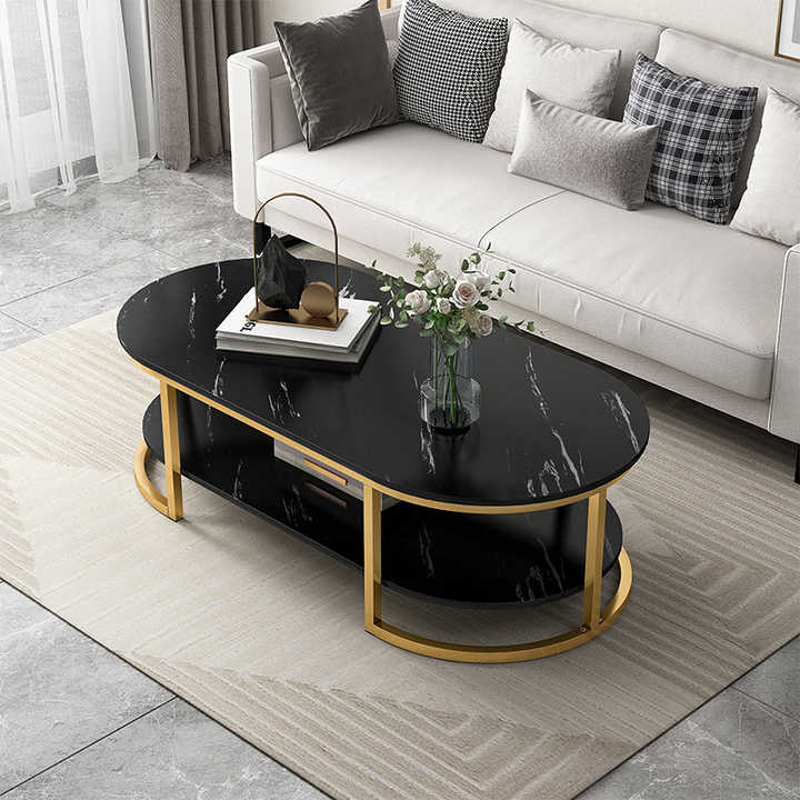 Coffee table living room furniture modern simple double layer economical tea table 