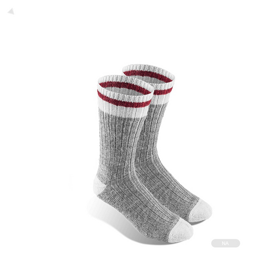 rey Wool Socks with Red Stripe 