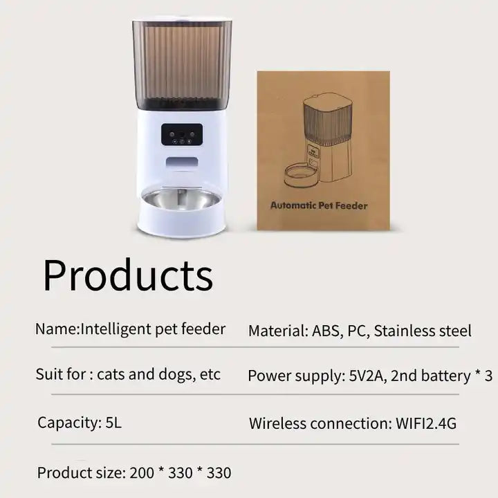 Smart Portable with Camera Remote Control Cat and Dog Feeder - Bowls and Feeders 