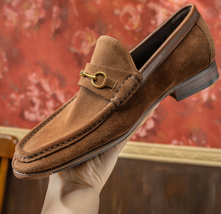 British style suede formal shoes 