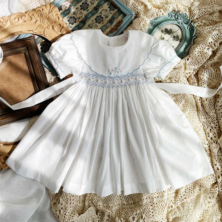 Smocked Baby Girl Fancy Dressطقم ملابس صيفية