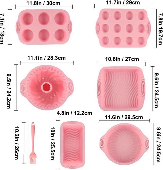 Piece BPA-Free Nonstick Silicone-Bakeware Set 