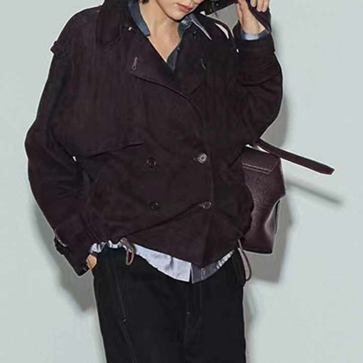 Jancoco New Arrival Cropped Motorcycle Leather Coat. 