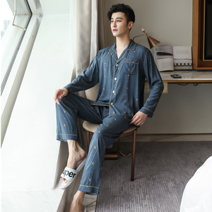 New men's cotton pajamas with sleeves 
